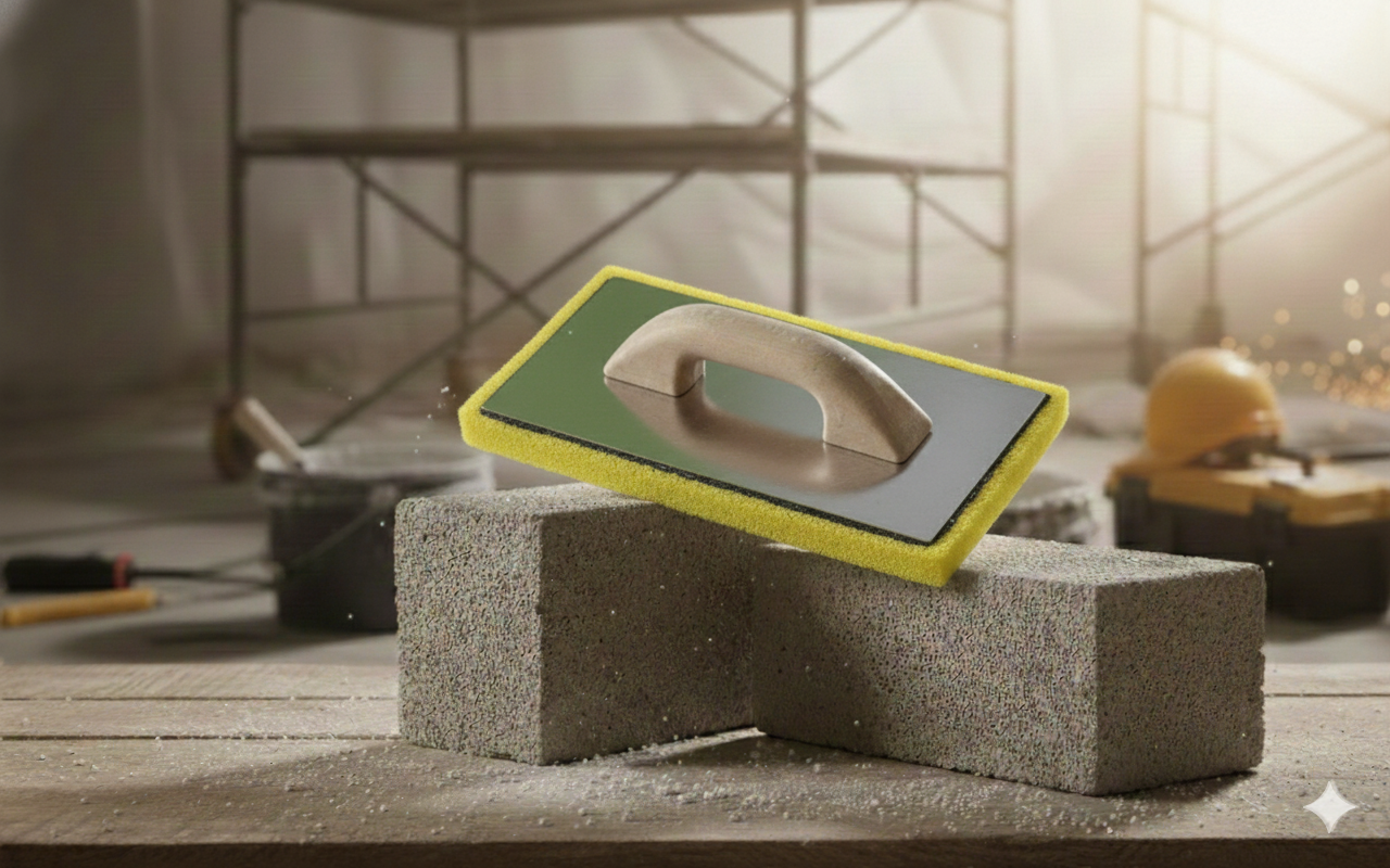 50 pk Case Pro-Grade Stucco Float – Yellow Fine-Cell Foam with Ergo-Grip Handle