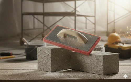 50 pk Case Pro-Grade Stucco Float – Red Coarse-Cell Foam with Ergo-Grip Handle