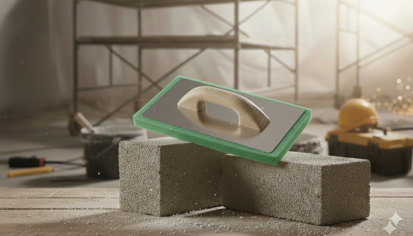 50 pk Case Pro-Grade Finishing Float – Fine-Cell Green Foam with Ergo-Grip Handle